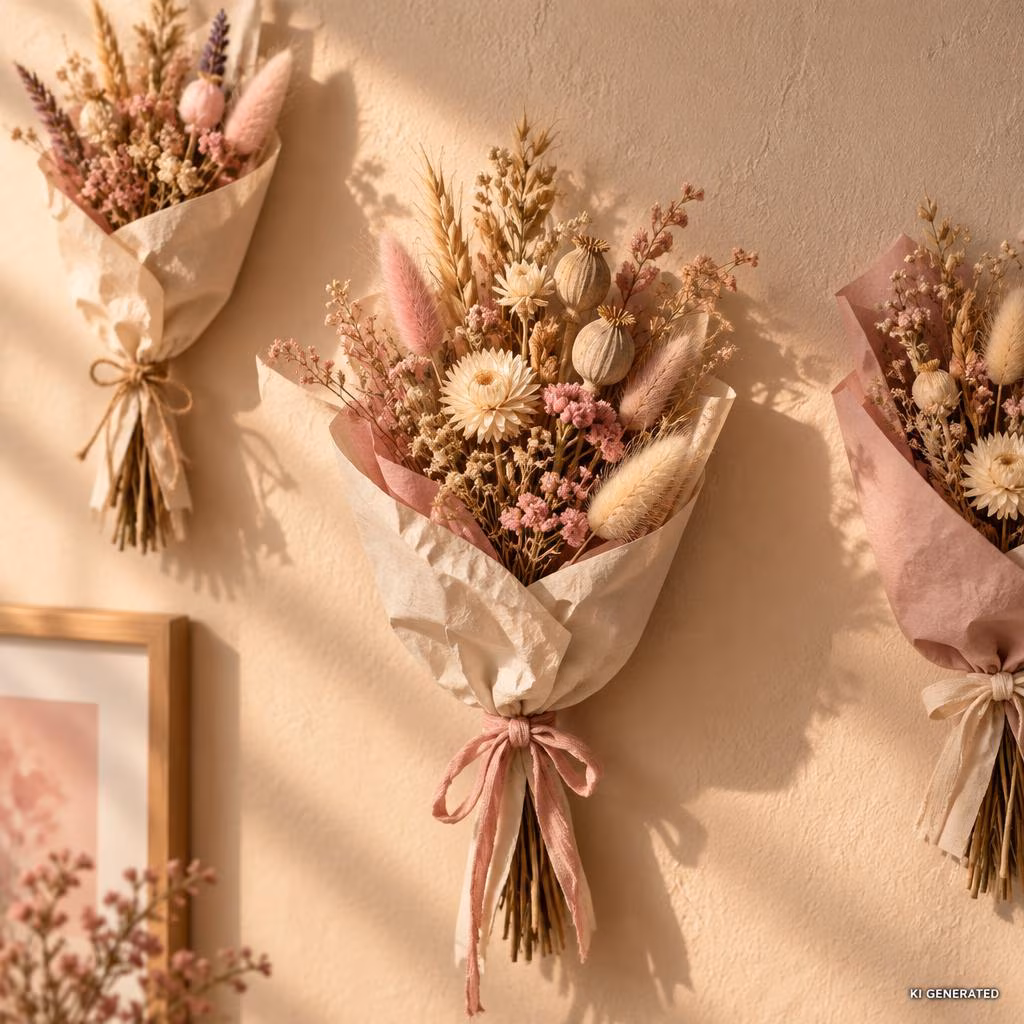 Trockenblumen in Papier